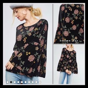 Printed Velvet Top